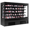 Commercial multideck display fridge - 2580mm - 910L - with 4 hinged glass doors & 4 shelves - Black
