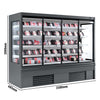Commercial multideck display fridge - 2580mm - 910L - with 4 double‑glazed hinged glass doors & 4 shelves - Anthracite Grey