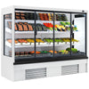 Commercial multideck display fridge - 2580mm - 1408L - with 4 hinged glass doors & 2 shelves - White