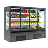 Commercial multideck display fridge - 2580mm - 1408L - with 4 hinged glass doors & 2 shelves - Anthracite