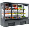 Commercial multideck display fridge - 2580mm - 1408L - with 4 hinged glass doors & 2 shelves - Anthracite
