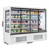 Commercial multideck display fridge - 2580mm - 1408L - with 4 double‑glazed hinged glass doors & 4 shelves - White