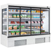 Commercial multideck display fridge - 2580mm - 1408L - with 4 double‑glazed hinged glass doors & 4 shelves - White