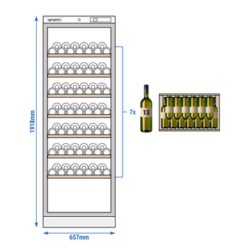Chłodziarka do wina - prawdziwe drewno - 1 strefa klimatyczna - 350 litrów - maks. 100 butelek - Prime Gastro