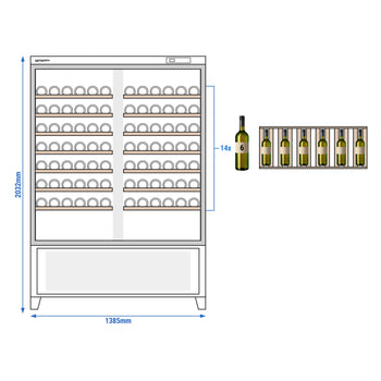 Chłodziarka do wina - prawdziwe drewno - 1 strefa klimatyczna - 640 litrów - maks. 84 butelki - Prime Gastro