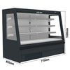 Commercial multideck display fridge - Open front - 715mm - 179L - with 3 shelves - incl. night blind