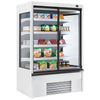 Commercial multideck display fridge - 1018mm - 341L - with 2 hinged glass doors - White