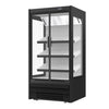 Commercial multideck display fridge - 1018mm - 528L - with 2 double‑glazed hinged glass doors & 3 shelves - Black