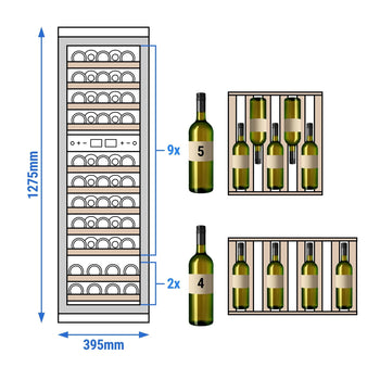 Chłodziarka do wina - 2 strefy klimatyczne - 160 litrów - maks. 53 butelki - Prime Gastro