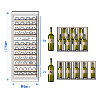 Chłodziarka do wina - 2 strefy klimatyczne - 200 litrów - maks. 73 butelki - Prime Gastro