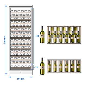 Chłodziarka do wina - 1 strefa klimatyczna - 450 litrów - maks. 171 butelek - Prime Gastro