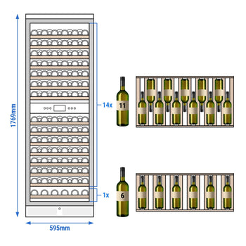 Chłodziarka do wina - 2 strefy klimatyczne - 450 litrów - maks. 160 butelek - Prime Gastro