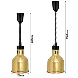 Lampa grzewcza na podczerwień – 275 W – Ø 175 mm – złota