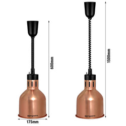 Lampa grzewcza na podczerwień – 275 W – Ø 175 mm – różowe złoto