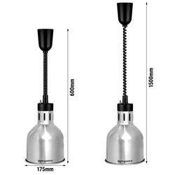 Lampa grzewcza na podczerwień – 275 W – Ø 175 mm – srebrna