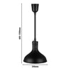 Buffet Infrared Heat Lamp - Retractable - Diameter 290mm - 275W - E27 - Cord 600–1500mm - Matt Black