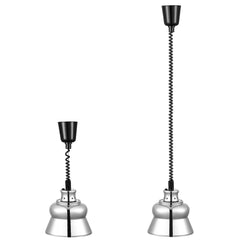 Lampa do podgrzewania potraw wisząca - Ø 228mm - regulowana wysokość - srebrna