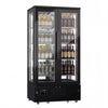 Commercial Panoramic Wine Fridge / Cheese Display Fridge - Stainless Steel - Single Zone - 450L - max. 128 bottles