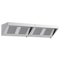 Wall-mounted hood – 2400 x 700 mm – with filters and lamp – EDUARD series, image 3 of 11
