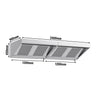 Wall-mounted hood – 2400 x 900 mm – with filters and lamp – EDUARD series, image 2 of 8