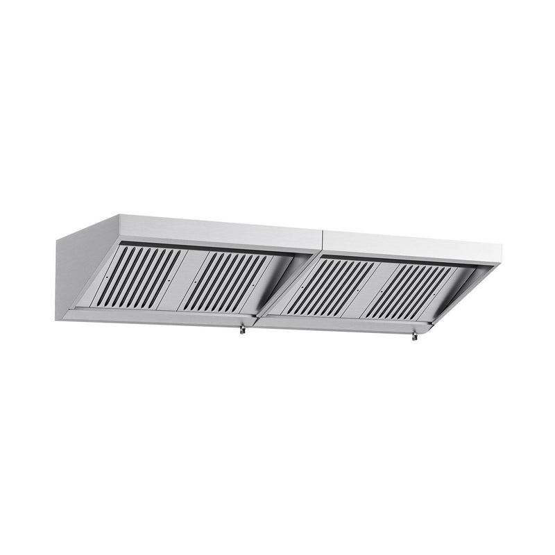 Wall-mounted hood – 2400 x 900 mm – with filters and lamp – EDUARD series, image 1 of 8