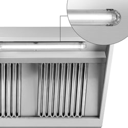 Okap ścienny – 2400 mm – z filtrem i lampą