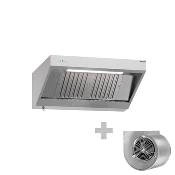 Okap ścienny z silnikiem – 1200 mm – z regulatorem, filtrem i lampą
