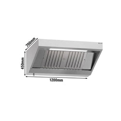 Okap ścienny – 1200 mm – z filtrem i lampą