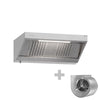 Commercial Wall-Mounted Extraction Canopy - with Motor - 1400mm - Speed Controller, Baffle Filters & LED Lighting