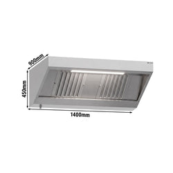 Okap ścienny – 1400 mm – z filtrem i lampą