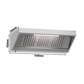 Okap ścienny – 1600 mm – z filtrem i lampą