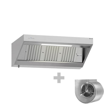 Okap ścienny z silnikiem – 1600 mm – z regulatorem, filtrem i lampą