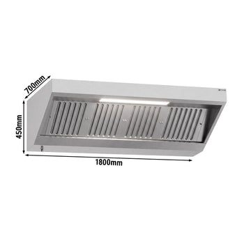 Okap ścienny – 1800 mm – z filtrem i lampą