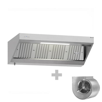 Okap ścienny z silnikiem – 1800 mm – z regulatorem, filtrem i lampą