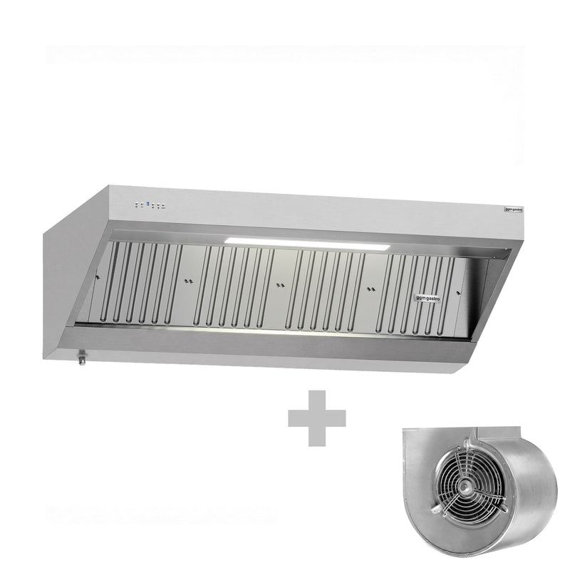 Okap ścienny z silnikiem – 1800 mm – z regulatorem, filtrem i lampą
