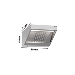 Okap ścienny – 800 mm – z filtrem i lampą