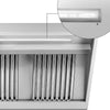 Okap ścienny z silnikiem – 2600 mm – regulator, filtr i oświetlenie