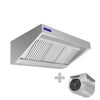 Okap przyścienny – 1400 mm – 1200 m³/h – z silnikiem, regulatorem, filtrami i lampą