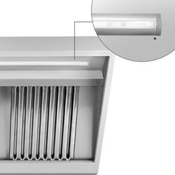 Okap ścienny z silnikiem – 800 mm – regulator, filtr i oświetlenie