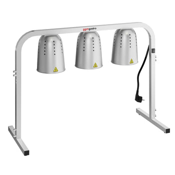 Wärmebrücke Infrarot mit 3 Wärmelampe - 750 Watt - höhenverstellbar - Silber