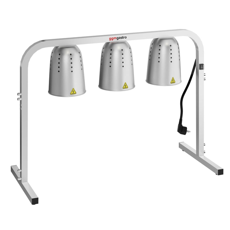 Wärmebrücke Infrarot mit 3 Wärmelampe - 750 Watt - höhenverstellbar - Silber