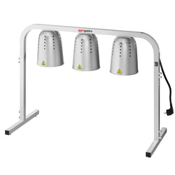 Wärmebrücke Infrarot mit 3 Wärmelampe - 750 Watt - höhenverstellbar - Silber