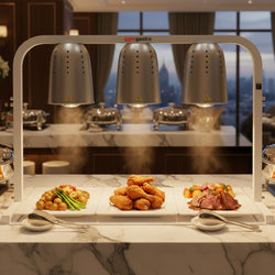 Wärmebrücke Infrarot mit 3 Wärmelampe - 750 Watt - höhenverstellbar - Silber