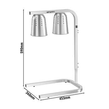 Lampa grzewcza - 500 W - srebrna - Prime Gastro