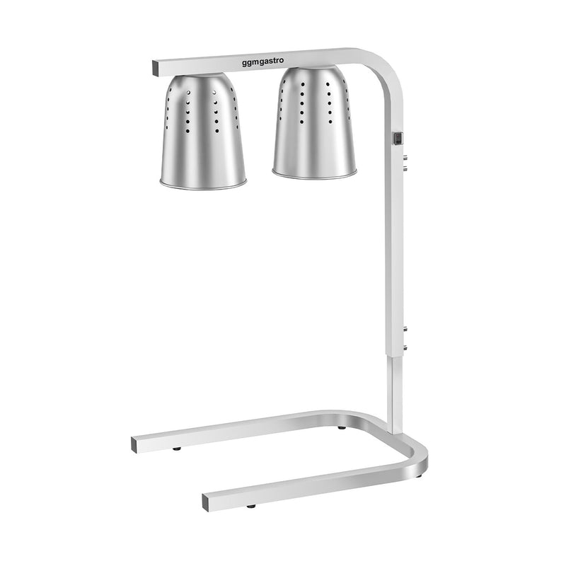 Mostek cieplny na podczerwień z 2 lampami grzewczymi – 500 W – regulacja wysokości – srebrny