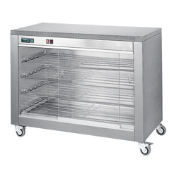 Szafka grzewcza z przesuwanymi szklanymi drzwiami i 4 półkami - 940x690x880 mm
