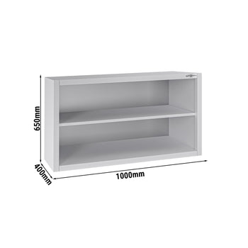 Szafka wisząca naścienna ze stali nierdzewnej ECO - 1000x400 mm - bez drzwi przesuwnych - 650 mm wysokości - Prime Gastro
