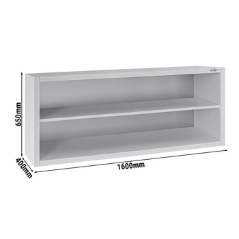 Szafka wisząca naścienna ze stali nierdzewnej ECO - 1600x400 mm - bez drzwi przesuwnych - 650 mm wysokości - Prime Gastro