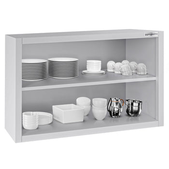 Szafka wisząca naścienna ze stali nierdzewnej ECO - 800x400 mm - bez drzwi na zawiasach - 650 mm wysokości - Prime Gastro