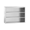 Szafka wisząca naścienna PREMIUM – stal nierdzewna – 1200 x 400 mm – wysokość: 1000 mm – bez drzwi
